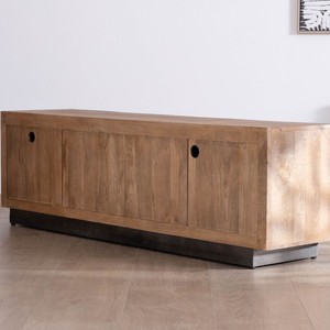 Mueble para TV Vandana Silver Field de 180 cm en madera de mango, estilo Santo, con líneas limpias, puertas y cajones - Product Image 4