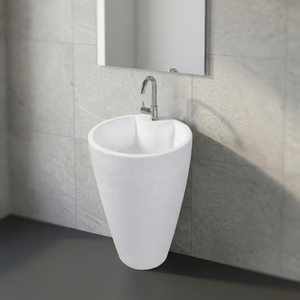 Nouveau lavabo en céramique monobloc à piétement, rectangulaire, design moderne, pour hôpitaux et villas - Product Image 2