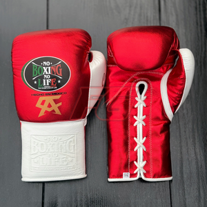 นวมชกมวย NBNL สีแดงขาว สำหรับฝึกซ้อมและต่อยมวย |   หนังแท้ |   ถุงมือต่อสู้สำหรับมืออาชีพ |   โลโก้แบบกำหนดเองของ OEM - Product Image 5