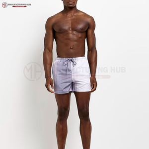 Shorts de bain décontractés pour hommes, bicolores, à séchage rapide, avec bande latérale et cordon de serrage à la taille - Product Image 5