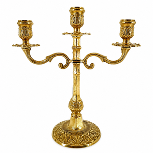 Candelabro de Metal Hecho a Mano con Madreperla, Candelabro Vintage de 4 Brazos para Centro de Mesa de Boda - Product Image 4
