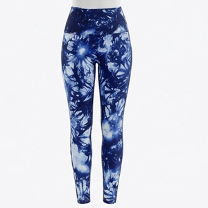 Women's High Waisted Blue <b>Tie</b> <b>Dye</b> Print <b>Leggings</b> Full Length Stretch Knitted Spandex/Nylon Sporty Yoga Pants Quick Dry - Product Image 1