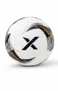 Ballons de football personnalisés X, ballons de football de grande taille |   Blanc Noir Or |   Logo X |   Fabricant OEM ODM |   Qualité de conception haut de gamme - Product Image 3