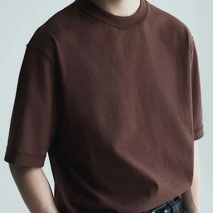 เสื้อยืดคอกลมแขนสั้นผู้ชาย ทรงปกติ สีพื้น ผ้าฝ้ายระบายอากาศ ใส่สบายๆ - Product Image 5