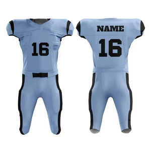 Conjunto de Uniforme de Fútbol Americano Personalizado para Hombre, Azul Marino 16, Sublimado, con Capucha, Manga Larga, Absorbente de Humedad, Ajustado, 100% Poliéster - Product Image 3