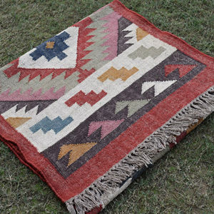 Tapis Kilim en jute de qualité supérieure, fait main, réversible, pliable, pour salon, prix direct usine - Product Image 1