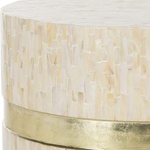 Elegant Natural Shell Inlay <b>Stools</b> Mother of Pearl Handcrafted Mosaic Coffee Table Luxury Home Furnishing Coin Grid - Product Image 4