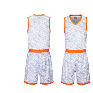 Ensemble d'uniformes de basket-ball pour hommes, sublimation, blanc et orange, polyester respirant, vêtements de sport pour adultes - Product Image 4