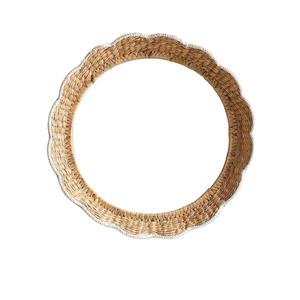 Espejo Redondo de Pared Hecho a Mano con Jacinto de Agua, Marco Tejido Natural, Decoración para el Hogar, Hotel, Cafetería, Venta al por Mayor, Sostenible - Product Image 1