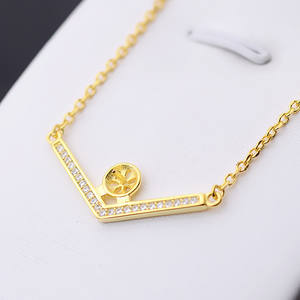 Collar de Cristal Personalizado para Mujer con Cadena de Ángulo Recto de Plata S925 de Moda con Bandeja Vacía, Accesorios de Joyería Semi-DIY - Product Image 4