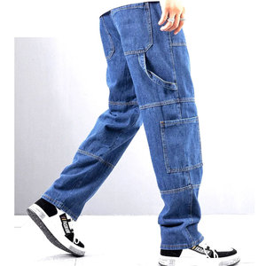 Jean en denim ample et décontracté pour homme, coupe droite, style streetwear, délavé à l'acide, collection automne - Product Image 3