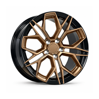 Jantes forgées à cinq branches, 18-22 pouces, bronze avec lèvre noire, 5x112 5x114.3 VIW-158 pour BMW Audi Mercedes-Benz