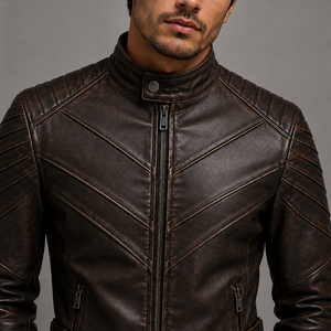 Nouvelle arrivée : veste en cuir pour homme, design tendance de haute qualité, veste en cuir de motard pour homme, veste en cuir homme - Product Image 6