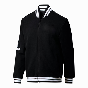 Veste bomber varsity de baseball sur mesure, broderie bleu clair, modèle OEM personnalisé, vente en gros d'usine pour hommes - Product Image 2