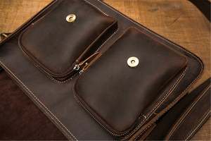 Maletín y Bolsa de Mensajero de Cuero Genuino Vintage Ligero para Uso Diario en la Oficina, para Hombre, Bolsa para Portátil de 14 Pulgadas LLB-0315 - Product Image 6