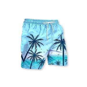 <b>Men's</b> Beach Shorts Animal Print Heat-Transfer Printed Quick Dry Swim <b>Trunks</b> Drawstring Waist Knitted 160g Polyester Board Shorts - Product Image 3