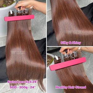 Top Quality 100% Raw Vietnamese <b>Hair</b> Extensions Super Double Drawn Weft Straight Natural Brown Ready To Ship - Product Image 2
