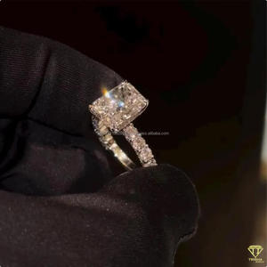 Bague de Fiançailles Vintage en Moissanite Taille Princesse, Diamant, Argent Sterling 925, Sertissage à Griffes, Bague de Mariage Discrète pour Femme, Cadeau - Product Image 6