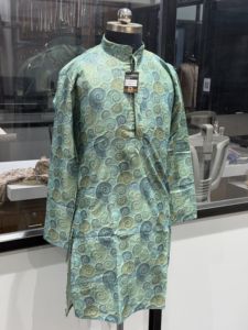 <b>Men's</b> Traditional <b>Kurta</b> with Spiral Print Regular Fit Casual Wear India Pakistan Style All Seasons Woven Fabric Party - Product Image 1