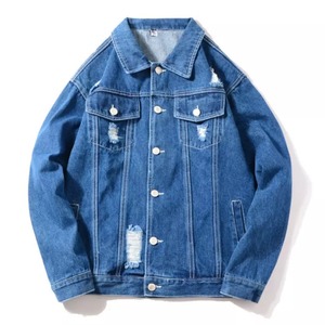 Custom Made <b>men's</b> Long Stretch <b>Denim</b> <b>Jacket</b> <b>Men</b> Jean Cotton Blue Winter Plain <b>Denim</b> <b>Jacket</b> For <b>Men</b> Plus Size - Product Image 2