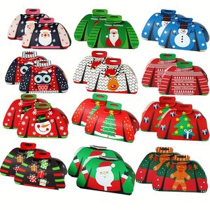 24 pezzi scatole di caramelle natalizie assortite 3D brutto maglione Design scatole di carta per biscotti per feste di Natale - Product Image 1