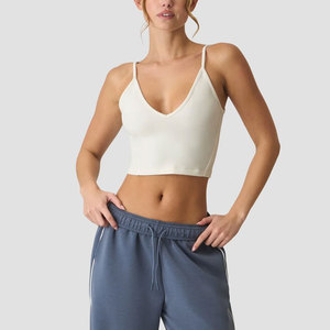 Top Deportivo Corto para Mujer, Diseño Nuevo, Personalizado, Cuello en V Profundo, Ropa de Gimnasio, Ajuste Ceñido, Compresión, Secado Rápido, Transpirable - Product Image 3