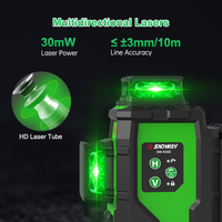 Niveau laser vert auto-nivelant Sndway 16 lignes 4D 360° rechargeable avec télécommande verticale et horizontale
