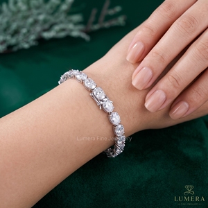 Pulsera de Tenis de Lujo con Diamantes Cultivados en Laboratorio de Corte Ovalado, Oro de 9K, 10K, 14K, 18K, Certificación IGI, 24 Quilates, para Mujer, Joyería de Boda - Product Image 5
