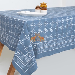 Mantel de Lujo de Algodón con Estampado Dabu, Manteles para Fiestas, Cubierta Ecológica para Mesa de Comedor - Product Image 2