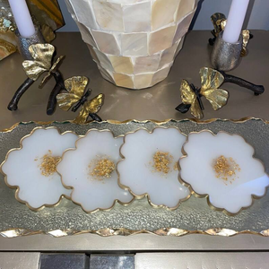 Best Quality Luxury Handcrafted Epoxy Resin Coaster with Irregular Shape From India - Product Image 4