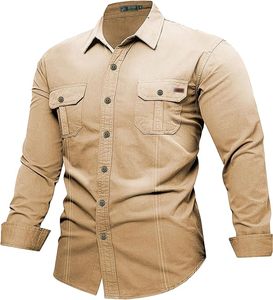 Chemise en denim uni à manches longues pour homme sur mesure - Product Image 1