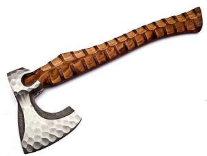 Hacha Vikinga Hecha a Mano 2026, Cabeza de Hacha de Acero al Carbono de Grado Industrial, Funda de Cuero Personalizada, Mango de Madera, para Camping - Product Image 4