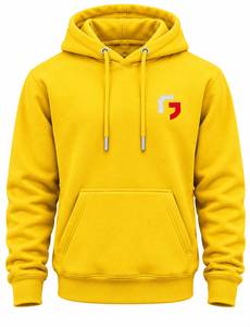Sweat-shirt à capuche jaune pour homme, coupe classique, avec logo sur le devant, poche, décontracté, 100 % coton molletonné 320g, imprimé uni, vêtement d'hiver - Product Image 1