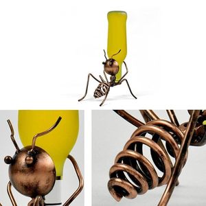 Handcrafted Metal Ant Wine Bottle Holder Set Creative Iron Figurines with Display for Home Bar Decor - Product Image 6