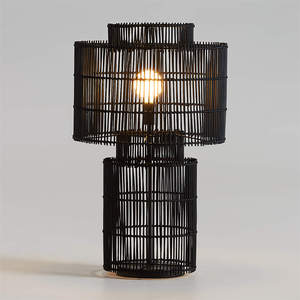 Lampe de chevet en rotin artisanale, veilleuse décorative pour la maison, lampes de table en gros - Product Image 5