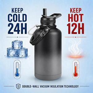 Bouteille d'eau en acier inoxydable 2L 64 oz avec sangle sous vide Matériau en fer pour le voyage - Product Image 2
