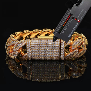 ZAWO HOUSE Luxury Chunky Cuban <b>Bracelet</b> 925 <b>Silver</b> Plated Lab Grown Brilliant Cut Diamond Link Chain Unisex - Product Image 1