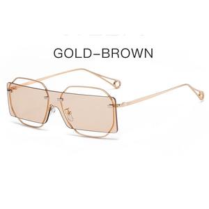 One Piece Solid Rectangular Sunglasses Sexy Polygonal Fashion Metal <b>Frame</b> Trendy Unisex Stylish - Product Image 6