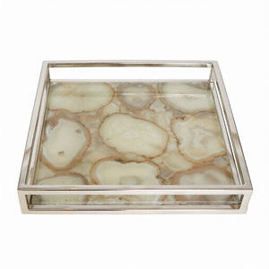 Assiettes de service classiques en métal poli créatives pour aliments, plateaux à collations, bonbons, fruits, rangement domestique - Product Image 1