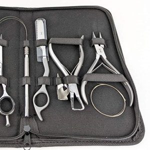 Hair Extension Tool Kit Professional Stainless Steel Pliers Scissors Comb Clips Loop <b>Needle</b> <b>Beads</b> Durable Hair Extension - Product Image 5