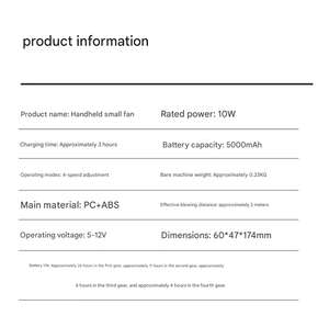 Ventilador de Cuello Portátil Luansheng K400, Batería de 5000 mAh, 4-6 Horas de Uso en Exteriores, Recargable por USB, Mini Ventilador de Alta Velocidad - Product Image 6