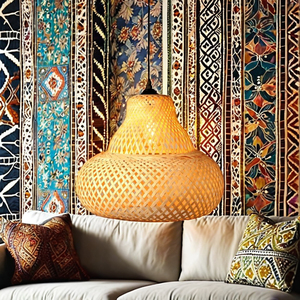 Bamboo Chandelier Bamboo <b>Lamp</b> Modern Design Natural Bamboo Wicker Handmade Kitchen Chandelier Living Room Dining Room - Product Image 5