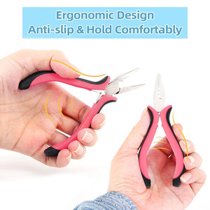 Alicates Mini de 3 Orificios con Mango Rosa, Elegancia en Precisión, para Apertura y Extracción de Extensiones de Cabello con Anillos Micro Nano - Product Image 5