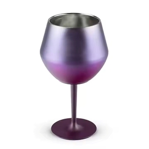 Vintage Style Purple Gradient Metal <b>Wine</b> <b>Goblet</b> Stainless Steel Bar Drinkware - Product Image 1