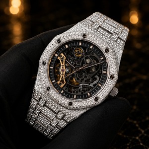 Montre de luxe pour homme en moissanite VVS Clarity, style Hip Hop, idéale pour les soirées, concerts, événements et cadeaux - Product Image 3