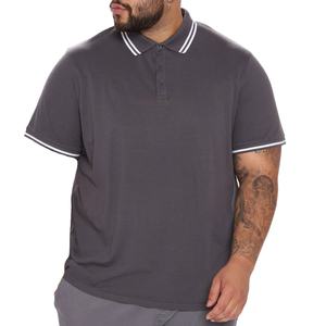 Chemises de golf pour hommes grande taille, respirantes, anti-bouloches, manches courtes, motif uni, uniforme, tricot polyester/coton, vente en gros - Product Image 1