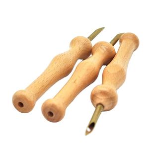 Nuevas agujas de tejer de 2 a 25 mm, hechas a mano, de madera pulida natural, para coser tela de lana. - Product Image 5