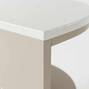 Table d'appoint moderne pour chambre et salon, étagère à 2 tiroirs, en bois d'hévéa écoresponsable du Vietnam et placage MDF, mobilier de chambre - Product Image 3