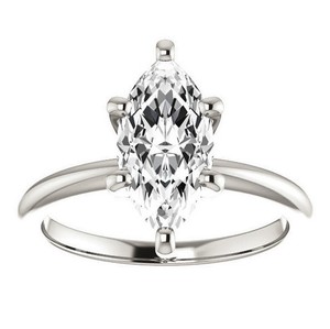 Marquise Cut Moissanite 925 Sterling <b>Silver</b> Rhodium Plated <b>Solitaire</b> Engagement <b>Ring</b> for Party Wedding & Bridal Promise - Product Image 1