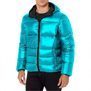 Unisex Purple Hooded <b>Jacket</b> with Zipper Waterproof Casual Autumn Down Filled Regular Fit <b>Pattern</b> Polyester Shell Front Logo - Product Image 6